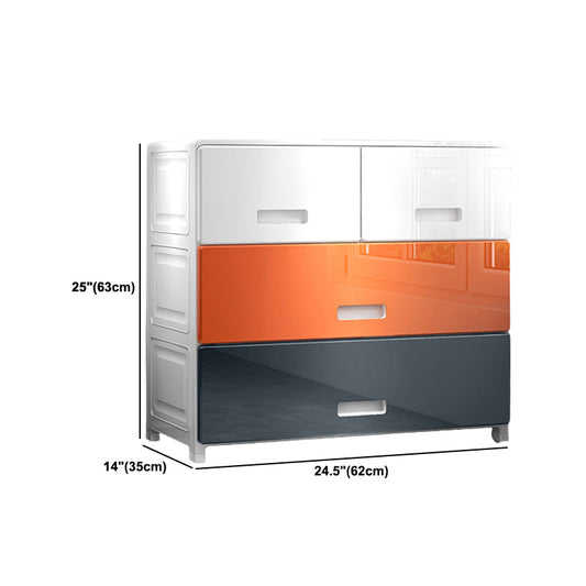 Gabinete de almacenamiento de plástico con cajón no colgante con piernas con piernas