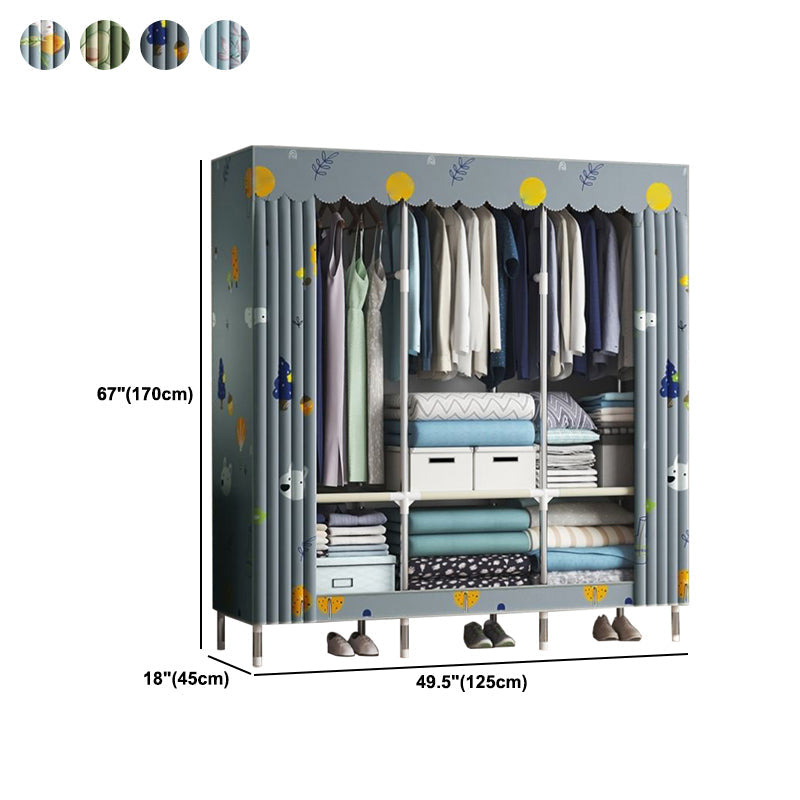 Armadio del guardaroba contemporaneo in metallo a 1 porta con scaffali