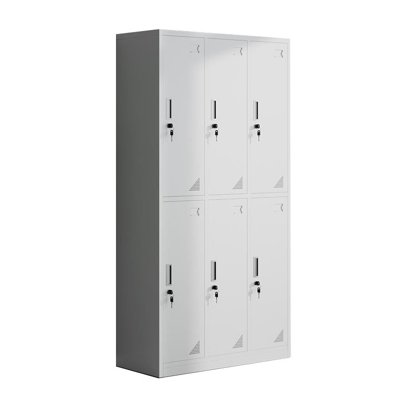 Metal Matte Finish Wardrobe with Hinged Door Modern Style Storage Cabinet