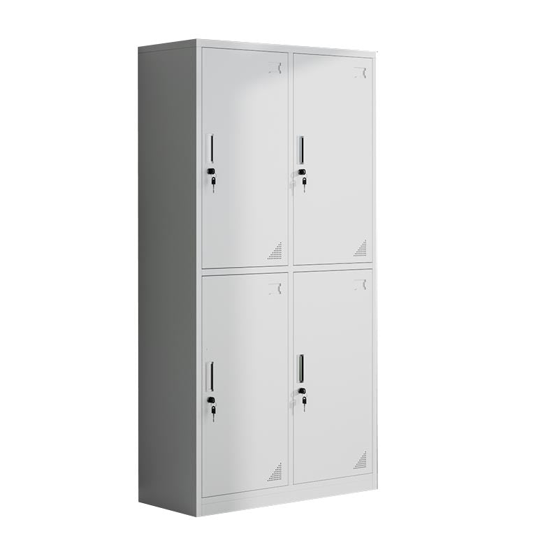 Metal Matte Finish Wardrobe with Hinged Door Modern Style Storage Cabinet
