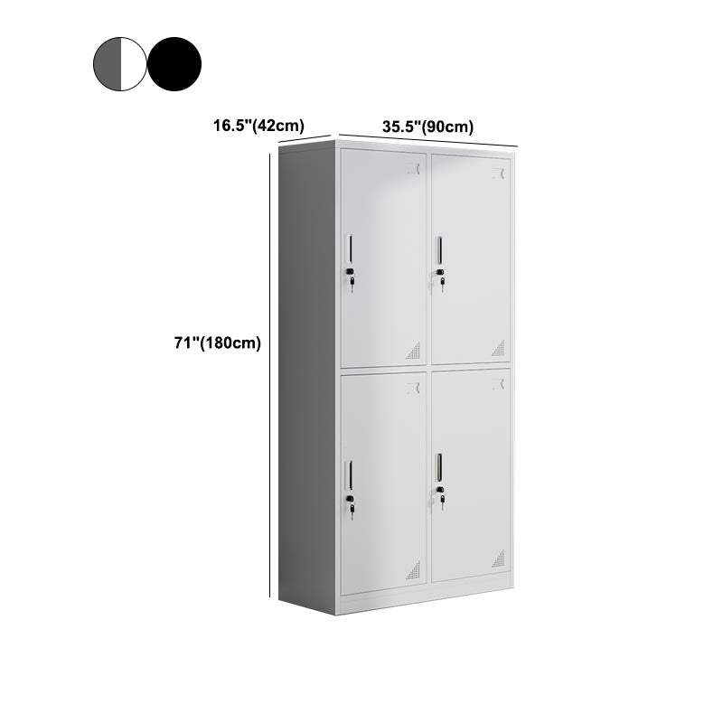 Metal Matte Finish Wardrobe with Hinged Door Modern Style Storage Cabinet