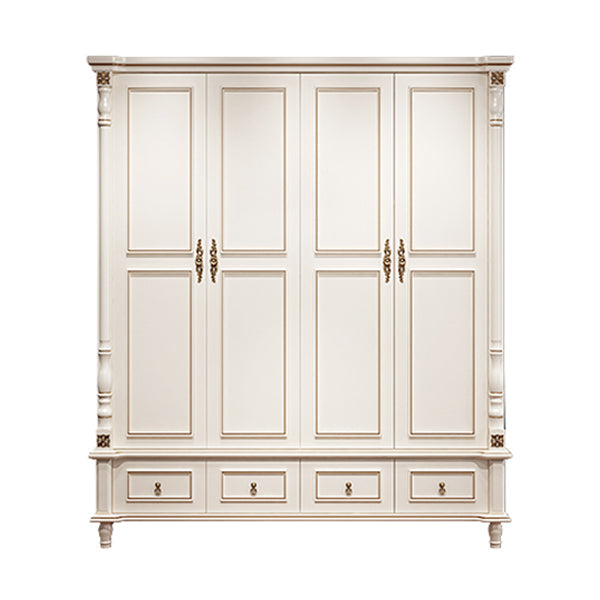 Traditional Wardrobe Armoire White Wooden Wardrobe Cabinet with Legs 71"L x 23"W x 83"H Clearhalo 'Armoires & Wardrobes' 'armoires_wardrobes' 'Bedroom Furniture' 'furn' 'furn_armoires_wardrobes' 'Furniture' 5493185