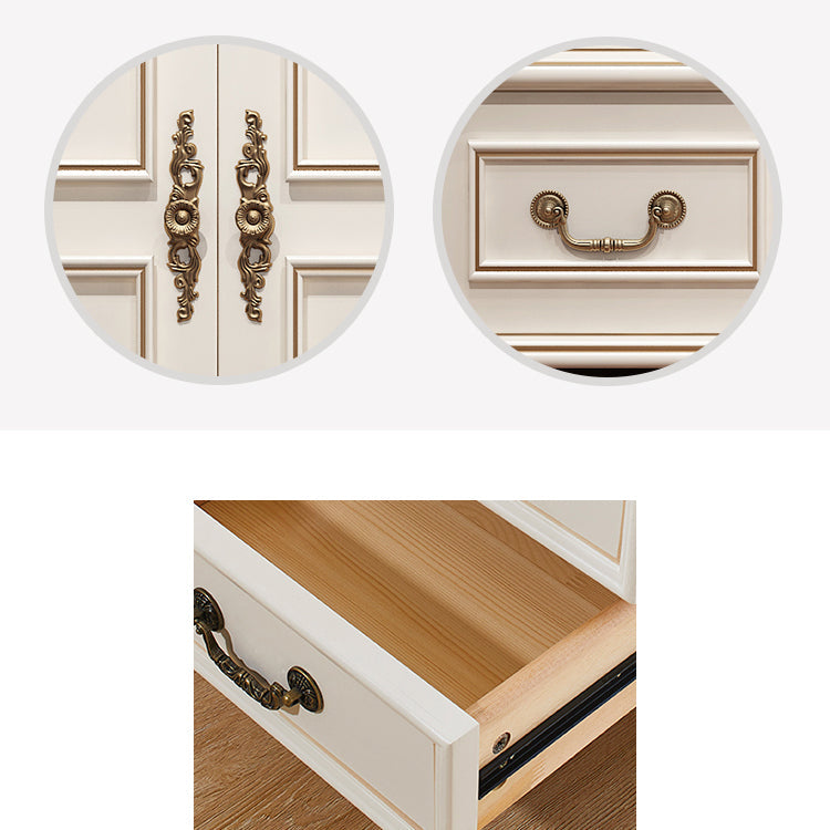 Traditional Wardrobe Armoire White Wooden Wardrobe Cabinet with Legs Clearhalo 'Armoires & Wardrobes' 'armoires_wardrobes' 'Bedroom Furniture' 'furn' 'furn_armoires_wardrobes' 'Furniture' 5493194