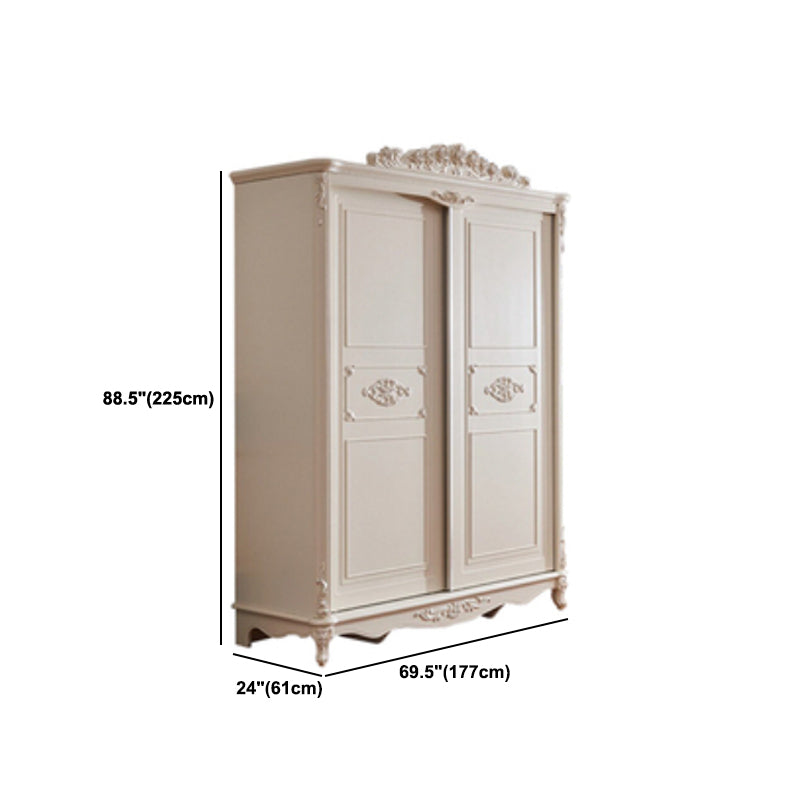 Traditional Wardrobe Armoire White Wooden Wardrobe Cabinet with Legs Clearhalo 'Armoires & Wardrobes' 'armoires_wardrobes' 'Bedroom Furniture' 'furn' 'furn_armoires_wardrobes' 'Furniture' 5493203
