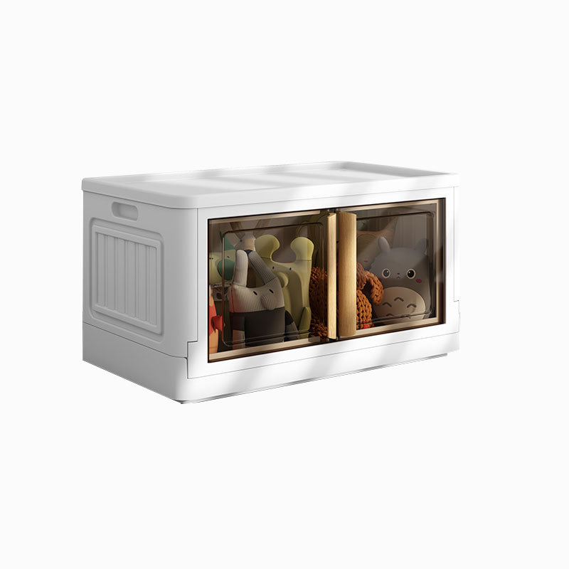 White Storage Cabinet Contemporary Hinged Wardrobe Cabinet for Bedroom