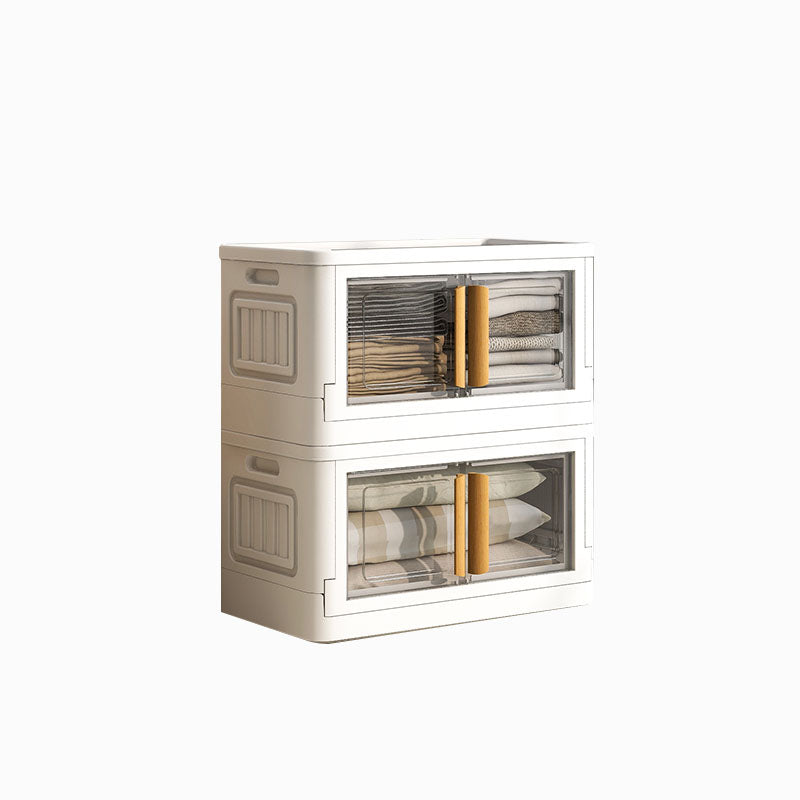 White Storage Cabinet Contemporary Hinged Wardrobe Cabinet for Bedroom