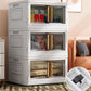 White Storage Cabinet Contemporary Hinged Wardrobe Cabinet for Bedroom