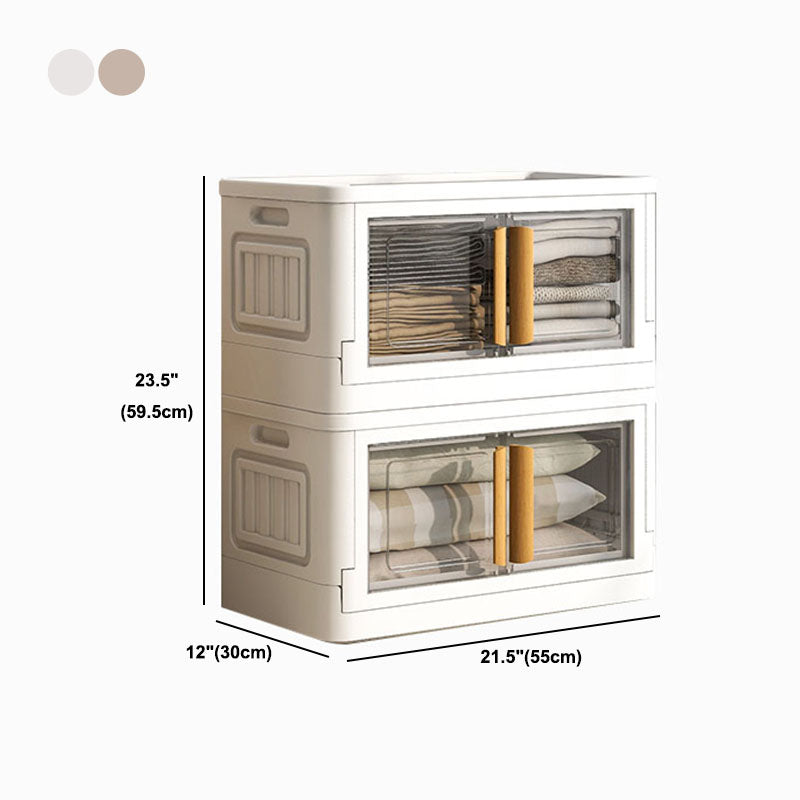 White Storage Cabinet Contemporary Hinged Wardrobe Cabinet for Bedroom