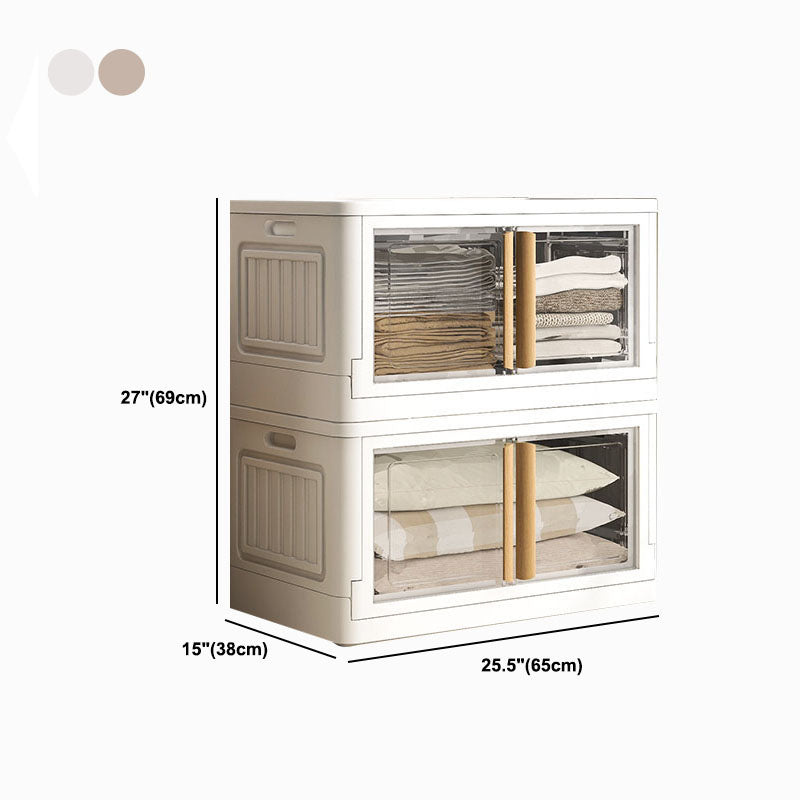 White Storage Cabinet Contemporary Hinged Wardrobe Cabinet for Bedroom
