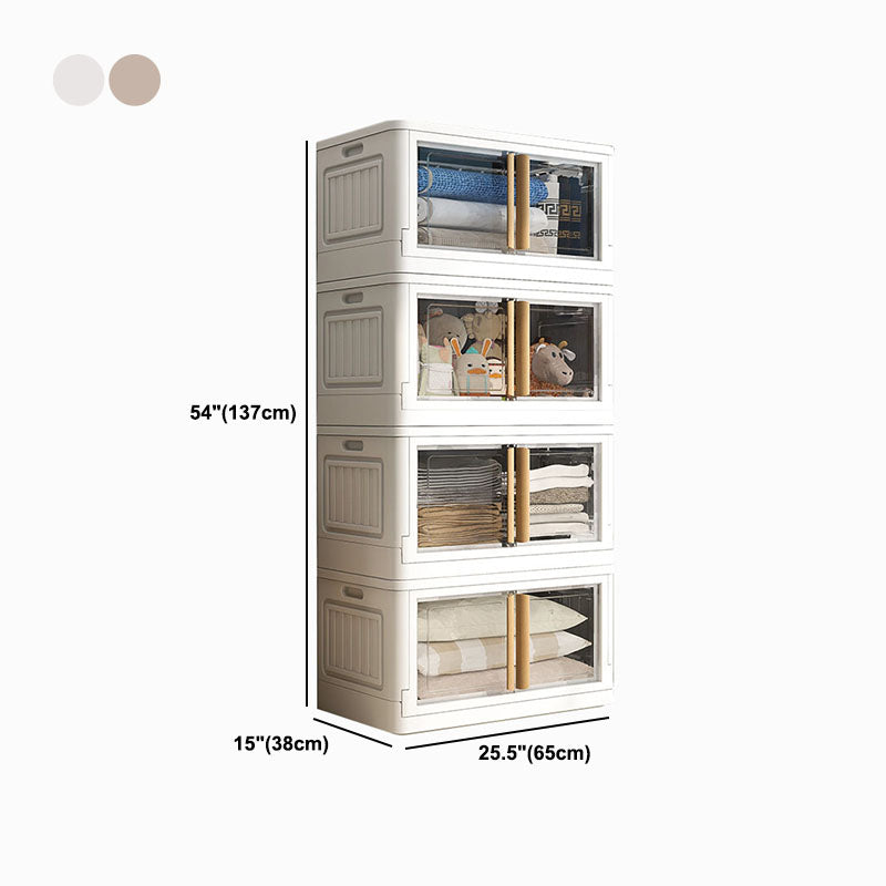White Storage Cabinet Contemporary Hinged Wardrobe Cabinet for Bedroom