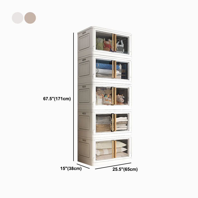 White Storage Cabinet Contemporary Hinged Wardrobe Cabinet for Bedroom