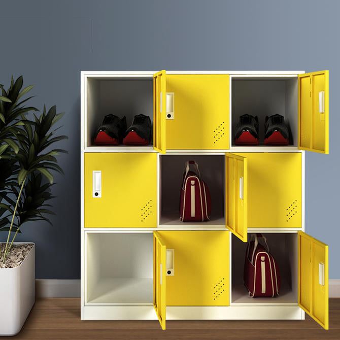 Modern Hinged Storage Cabinet Steel Non-Hanging Wardrobe Armoire