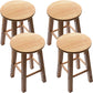 Taburete redondo moderno sin respaldo, taburete de bar de madera maciza de roble en color natural