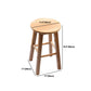 Taburete redondo moderno sin respaldo, taburete de bar de madera maciza de roble en color natural