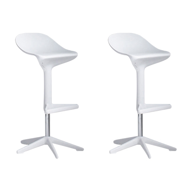 Modern Adjustable Height Counter Stool Plastic Footrest Bar Stool White 2 Piece Set Clearhalo 'Bar Furniture' 'Bar Stools' 'bar_stools' 'furn' 'furn_bar_stools' 'Furniture' 'Kitchen & Dining Furniture' 5493382