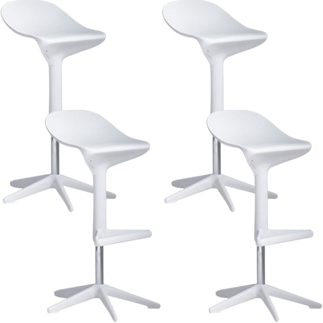 Modern Adjustable Height Counter Stool Plastic Footrest Bar Stool White 4 Piece Set Clearhalo 'Bar Furniture' 'Bar Stools' 'bar_stools' 'furn' 'furn_bar_stools' 'Furniture' 'Kitchen & Dining Furniture' 5493383