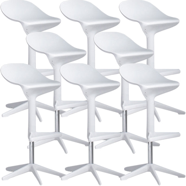 Modern Adjustable Height Counter Stool Plastic Footrest Bar Stool White 8 Piece Set Clearhalo 'Bar Furniture' 'Bar Stools' 'bar_stools' 'furn' 'furn_bar_stools' 'Furniture' 'Kitchen & Dining Furniture' 5493388