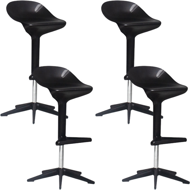 Modern Adjustable Height Counter Stool Plastic Footrest Bar Stool Black 4 Piece Set Clearhalo 'Bar Furniture' 'Bar Stools' 'bar_stools' 'furn' 'furn_bar_stools' 'Furniture' 'Kitchen & Dining Furniture' 5493392