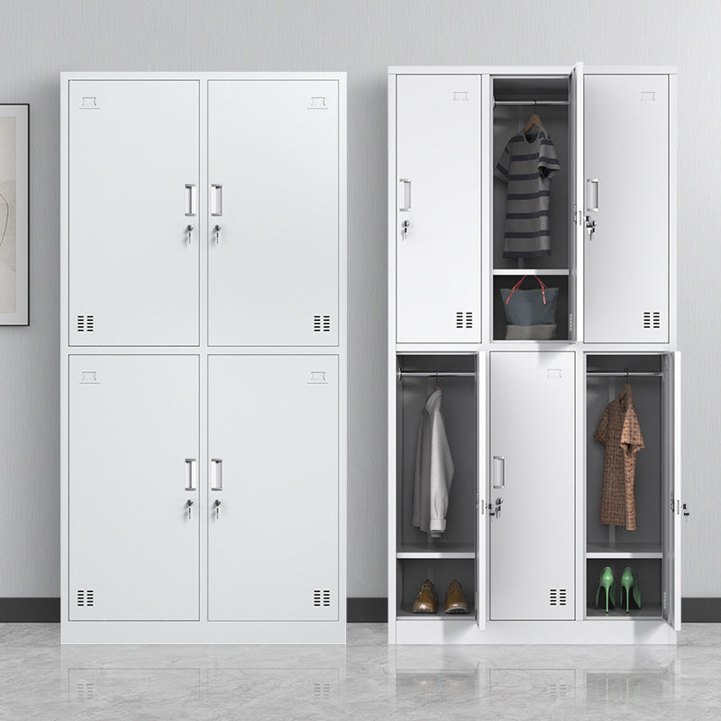 Steel White Storage Cabinet Contemporary Cabinet with Hinged Door Clearhalo 'Armoires & Wardrobes' 'armoires_wardrobes' 'Bedroom Furniture' 'furn' 'furn_armoires_wardrobes' 'Furniture' 5493409
