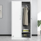 Steel White Storage Cabinet Contemporary Cabinet with Hinged Door 2 Clearhalo 'Armoires & Wardrobes' 'armoires_wardrobes' 'Bedroom Furniture' 'furn' 'furn_armoires_wardrobes' 'Furniture' 5493410