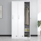 Steel White Storage Cabinet Contemporary Cabinet with Hinged Door 3 Clearhalo 'Armoires & Wardrobes' 'armoires_wardrobes' 'Bedroom Furniture' 'furn' 'furn_armoires_wardrobes' 'Furniture' 5493411