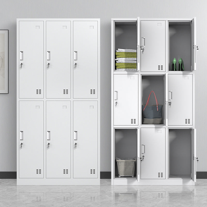 Steel White Storage Cabinet Contemporary Cabinet with Hinged Door Clearhalo 'Armoires & Wardrobes' 'armoires_wardrobes' 'Bedroom Furniture' 'furn' 'furn_armoires_wardrobes' 'Furniture' 5493412