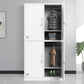Steel White Storage Cabinet Contemporary Cabinet with Hinged Door 4 Clearhalo 'Armoires & Wardrobes' 'armoires_wardrobes' 'Bedroom Furniture' 'furn' 'furn_armoires_wardrobes' 'Furniture' 5493413