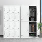 Steel White Storage Cabinet Contemporary Cabinet with Hinged Door Clearhalo 'Armoires & Wardrobes' 'armoires_wardrobes' 'Bedroom Furniture' 'furn' 'furn_armoires_wardrobes' 'Furniture' 5493414