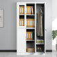 Steel White Storage Cabinet Contemporary Cabinet with Hinged Door 5 Clearhalo 'Armoires & Wardrobes' 'armoires_wardrobes' 'Bedroom Furniture' 'furn' 'furn_armoires_wardrobes' 'Furniture' 5493415