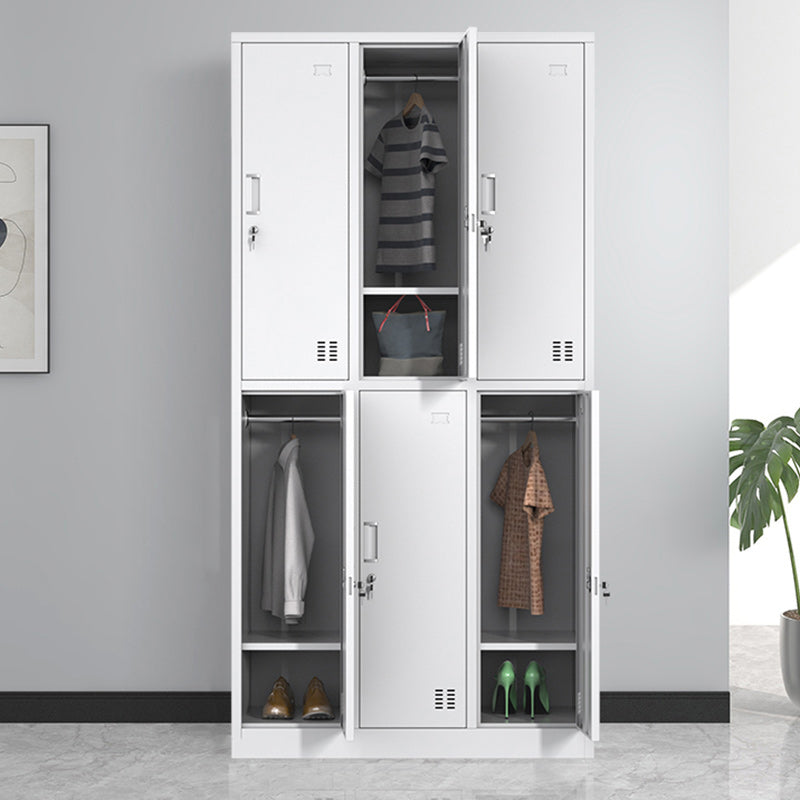 Steel White Storage Cabinet Contemporary Cabinet with Hinged Door 6 Clearhalo 'Armoires & Wardrobes' 'armoires_wardrobes' 'Bedroom Furniture' 'furn' 'furn_armoires_wardrobes' 'Furniture' 5493417
