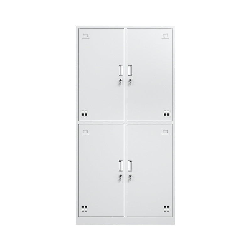 Steel White Storage Cabinet Contemporary Cabinet with Hinged Door Clearhalo 'Armoires & Wardrobes' 'armoires_wardrobes' 'Bedroom Furniture' 'furn' 'furn_armoires_wardrobes' 'Furniture' 5493418