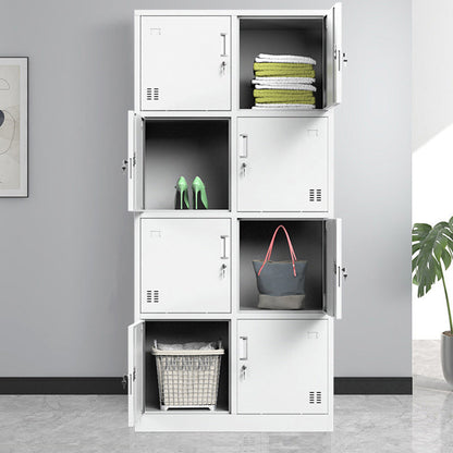 Steel White Storage Cabinet Contemporary Cabinet with Hinged Door 8 Clearhalo 'Armoires & Wardrobes' 'armoires_wardrobes' 'Bedroom Furniture' 'furn' 'furn_armoires_wardrobes' 'Furniture' 5493419