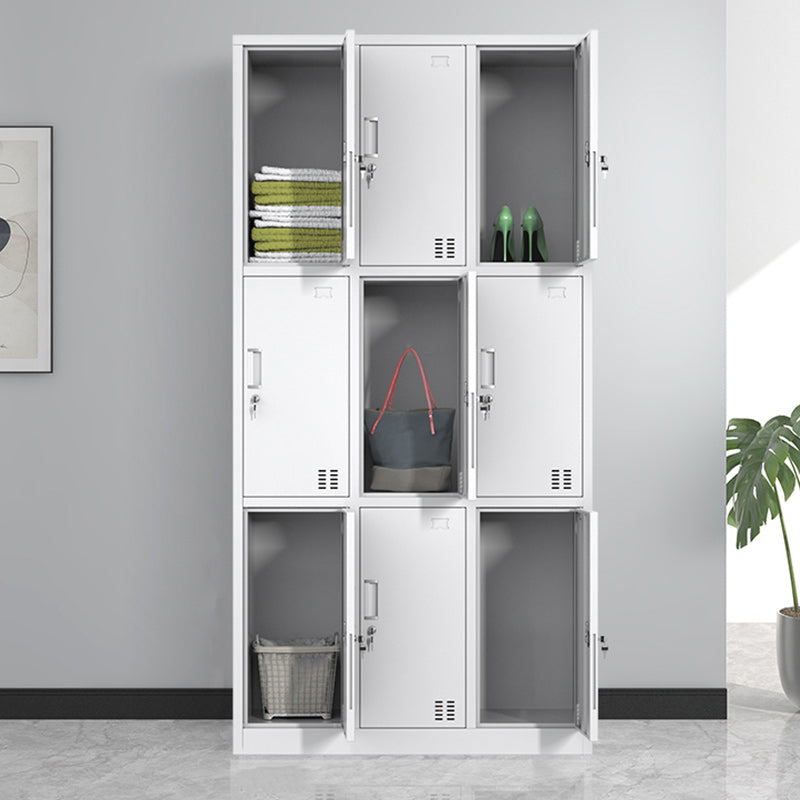 Steel White Storage Cabinet Contemporary Cabinet with Hinged Door 9 Clearhalo 'Armoires & Wardrobes' 'armoires_wardrobes' 'Bedroom Furniture' 'furn' 'furn_armoires_wardrobes' 'Furniture' 5493421