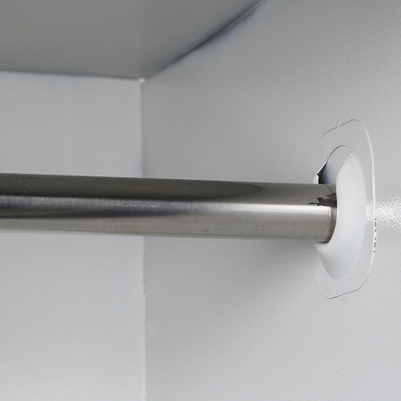 Steel White Storage Cabinet Contemporary Cabinet with Hinged Door Clearhalo 'Armoires & Wardrobes' 'armoires_wardrobes' 'Bedroom Furniture' 'furn' 'furn_armoires_wardrobes' 'Furniture' 5493423