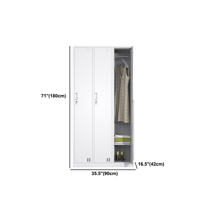 Steel White Storage Cabinet Contemporary Cabinet with Hinged Door Clearhalo 'Armoires & Wardrobes' 'armoires_wardrobes' 'Bedroom Furniture' 'furn' 'furn_armoires_wardrobes' 'Furniture' 5493426