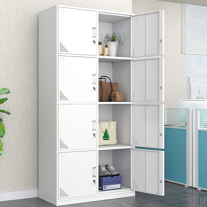 Contemporary Steel Storage Cabinet Hinged Wardrobe Armoire for Home Clearhalo 'Armoires & Wardrobes' 'armoires_wardrobes' 'Bedroom Furniture' 'furn' 'furn_armoires_wardrobes' 'Furniture' 5493432