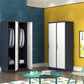 Contemporary Steel Storage Cabinet Hinged Wardrobe Armoire for Home Gray-White 2 Clearhalo 'Armoires & Wardrobes' 'armoires_wardrobes' 'Bedroom Furniture' 'furn' 'furn_armoires_wardrobes' 'Furniture' 5493435