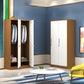 Contemporary Steel Storage Cabinet Hinged Wardrobe Armoire for Home White-Brown 2 Clearhalo 'Armoires & Wardrobes' 'armoires_wardrobes' 'Bedroom Furniture' 'furn' 'furn_armoires_wardrobes' 'Furniture' 5493436