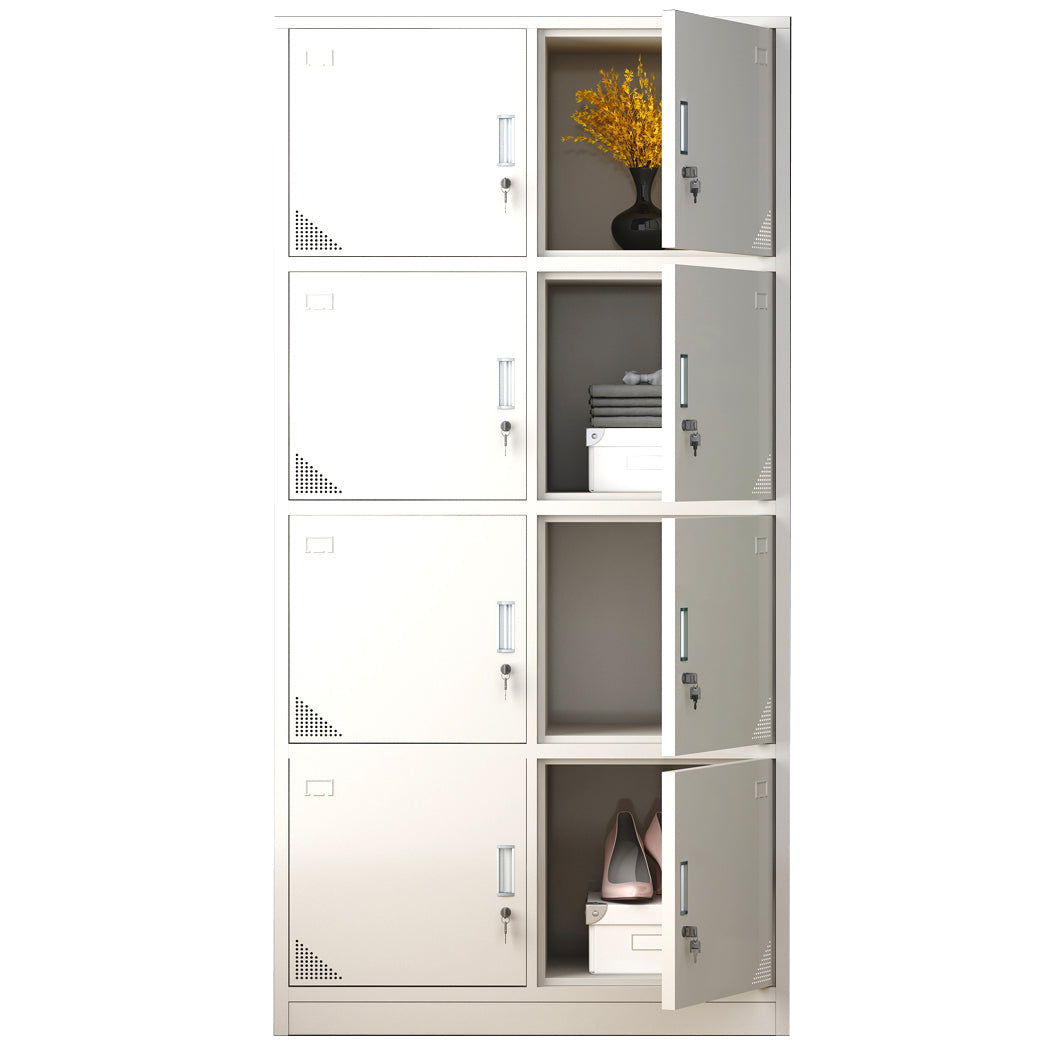 Contemporary Steel Storage Cabinet Hinged Wardrobe Armoire for Home Clearhalo 'Armoires & Wardrobes' 'armoires_wardrobes' 'Bedroom Furniture' 'furn' 'furn_armoires_wardrobes' 'Furniture' 5493441