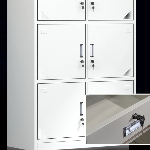 Contemporary Steel Storage Cabinet Hinged Wardrobe Armoire for Home Clearhalo 'Armoires & Wardrobes' 'armoires_wardrobes' 'Bedroom Furniture' 'furn' 'furn_armoires_wardrobes' 'Furniture' 5493443