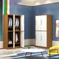 Contemporary Steel Storage Cabinet Hinged Wardrobe Armoire for Home White-Brown 4 Clearhalo 'Armoires & Wardrobes' 'armoires_wardrobes' 'Bedroom Furniture' 'furn' 'furn_armoires_wardrobes' 'Furniture' 5493447