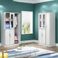 Contemporary Steel Storage Cabinet Hinged Wardrobe Armoire for Home White 5 Clearhalo 'Armoires & Wardrobes' 'armoires_wardrobes' 'Bedroom Furniture' 'furn' 'furn_armoires_wardrobes' 'Furniture' 5493450