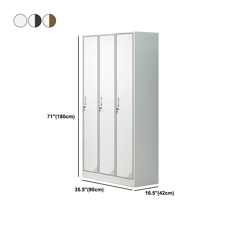 Contemporary Steel Storage Cabinet Hinged Wardrobe Armoire for Home Clearhalo 'Armoires & Wardrobes' 'armoires_wardrobes' 'Bedroom Furniture' 'furn' 'furn_armoires_wardrobes' 'Furniture' 5493460