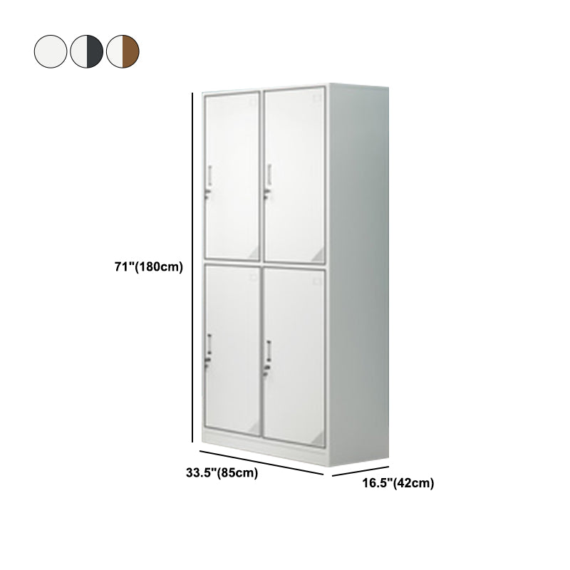 Contemporary Steel Storage Cabinet Hinged Wardrobe Armoire for Home Clearhalo 'Armoires & Wardrobes' 'armoires_wardrobes' 'Bedroom Furniture' 'furn' 'furn_armoires_wardrobes' 'Furniture' 5493461