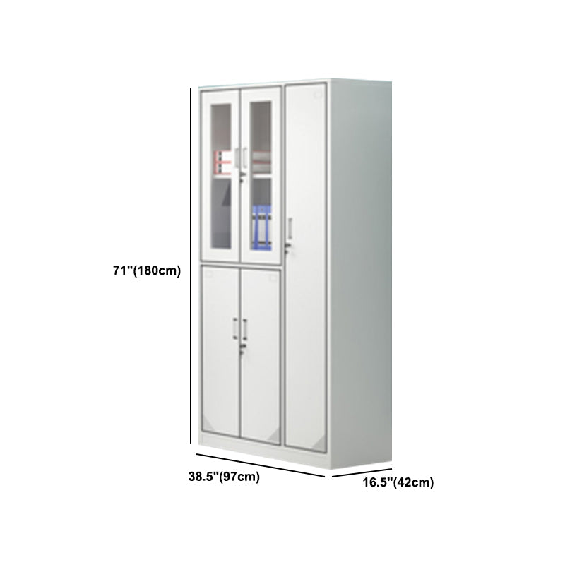 Contemporary Steel Storage Cabinet Hinged Wardrobe Armoire for Home Clearhalo 'Armoires & Wardrobes' 'armoires_wardrobes' 'Bedroom Furniture' 'furn' 'furn_armoires_wardrobes' 'Furniture' 5493462