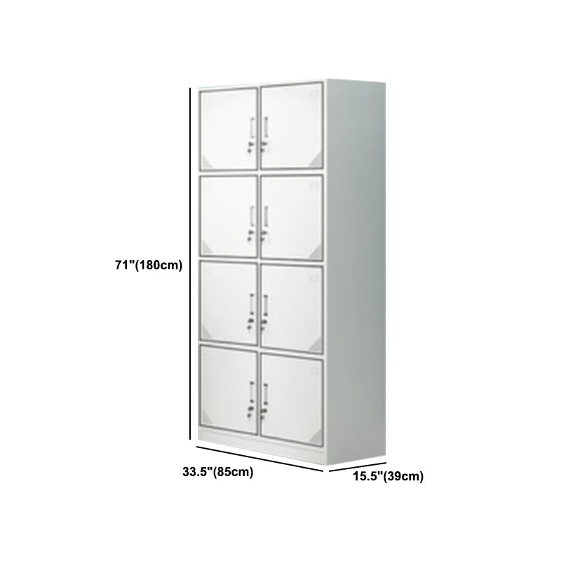 Contemporary Steel Storage Cabinet Hinged Wardrobe Armoire for Home Clearhalo 'Armoires & Wardrobes' 'armoires_wardrobes' 'Bedroom Furniture' 'furn' 'furn_armoires_wardrobes' 'Furniture' 5493464