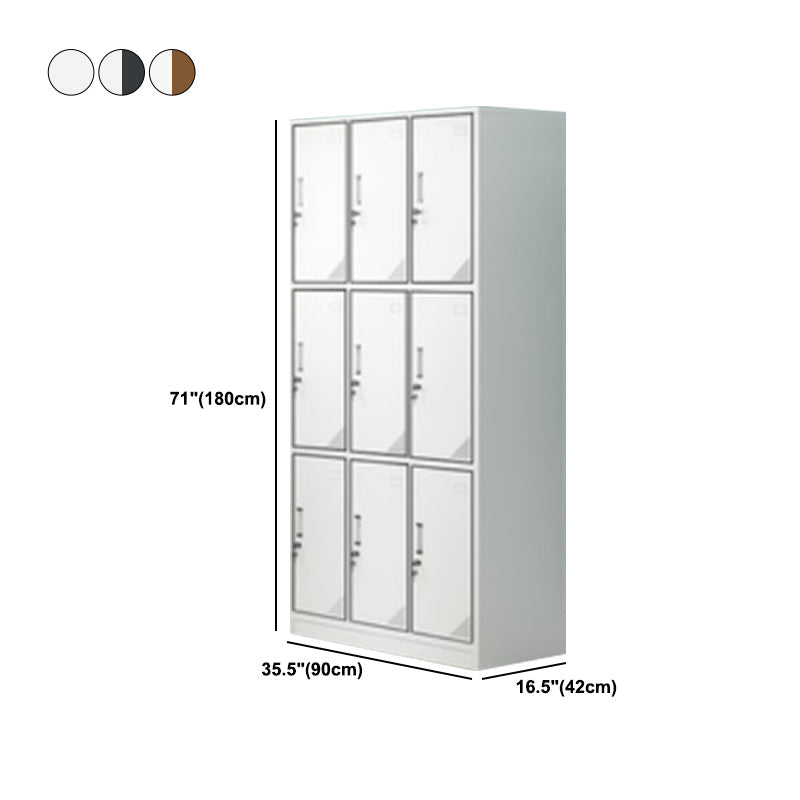 Contemporary Steel Storage Cabinet Hinged Wardrobe Armoire for Home Clearhalo 'Armoires & Wardrobes' 'armoires_wardrobes' 'Bedroom Furniture' 'furn' 'furn_armoires_wardrobes' 'Furniture' 5493465