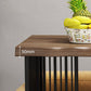 Wood Bar Dining Table Modern Rectangle Bar Table with Double Pedestal for Living Room