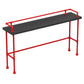 Industrial Red and Black Pub Table Set 1/2/4 Pieces Rectangle Trestle Pub Dining Set