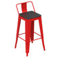 Industrial Red and Black Pub Table Set 1/2/4 Pieces Rectangle Trestle Pub Dining Set